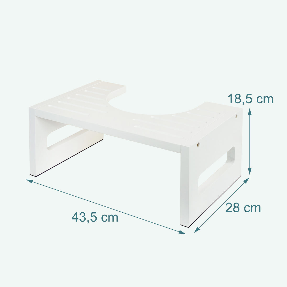 STOLEC za wc - bela, tekstil/les (43.5/18.5/43.5cm) - Relaxdays