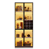 VITRINE LED Glasvitrine Glastüren Hochschrank Weinregal 200cm - Weiß, Holzwerkstoff (80/200/35cm) - FLIEKS