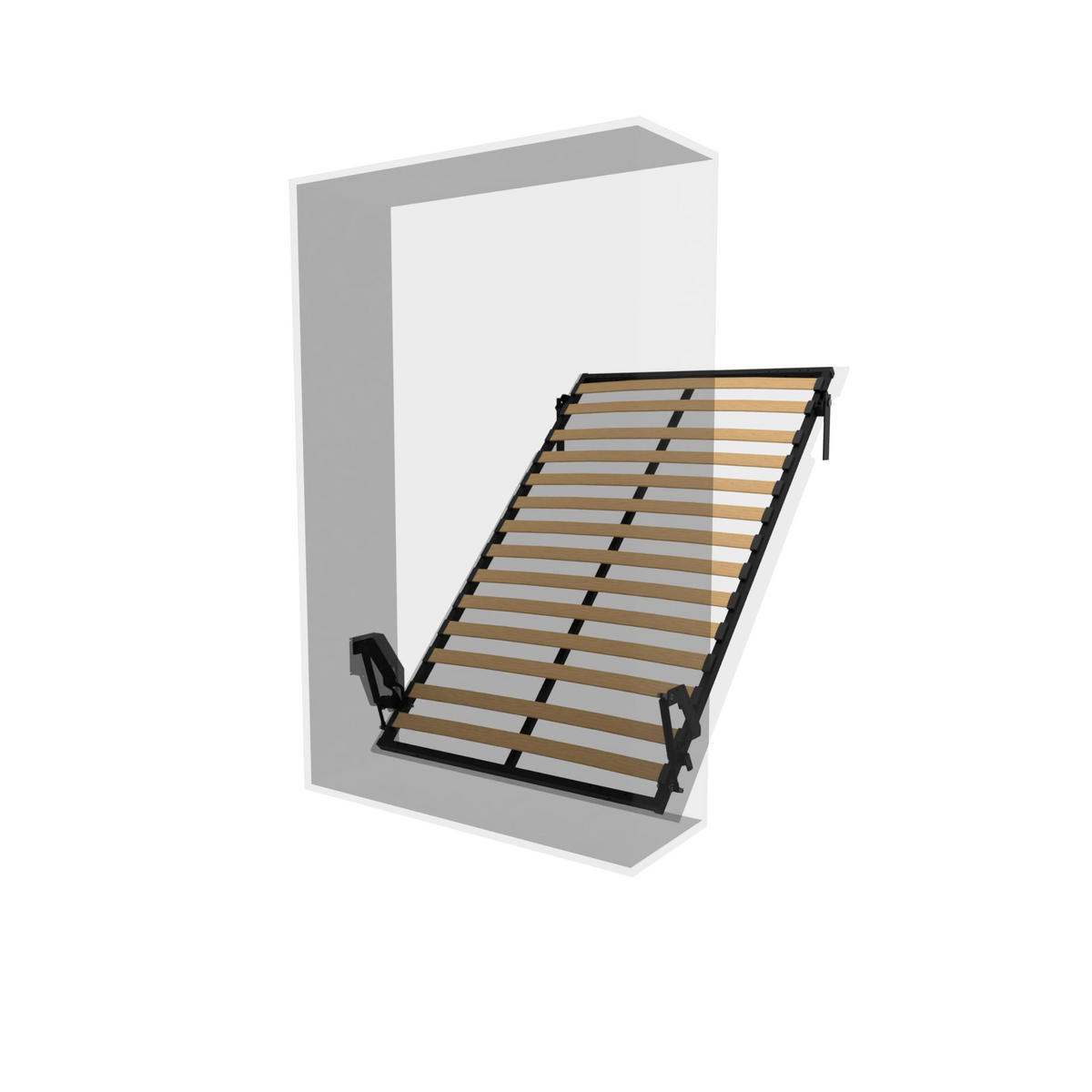 SCHRANKBETT Morphy Einbaubares 120x190 Vertikal - Weiß, Holz (120/190cm) - WallBedKing