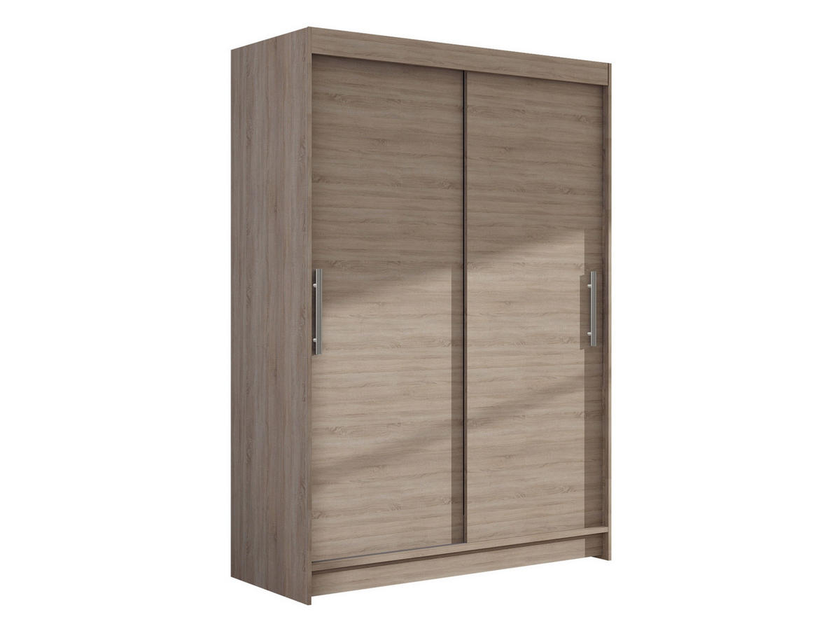 KLEIDERSCHRANK Miami I - Silberfarben/Trüffeleichefarben, Holzwerkstoff/Kunststoff (120/200/58cm) - MIRJAN24