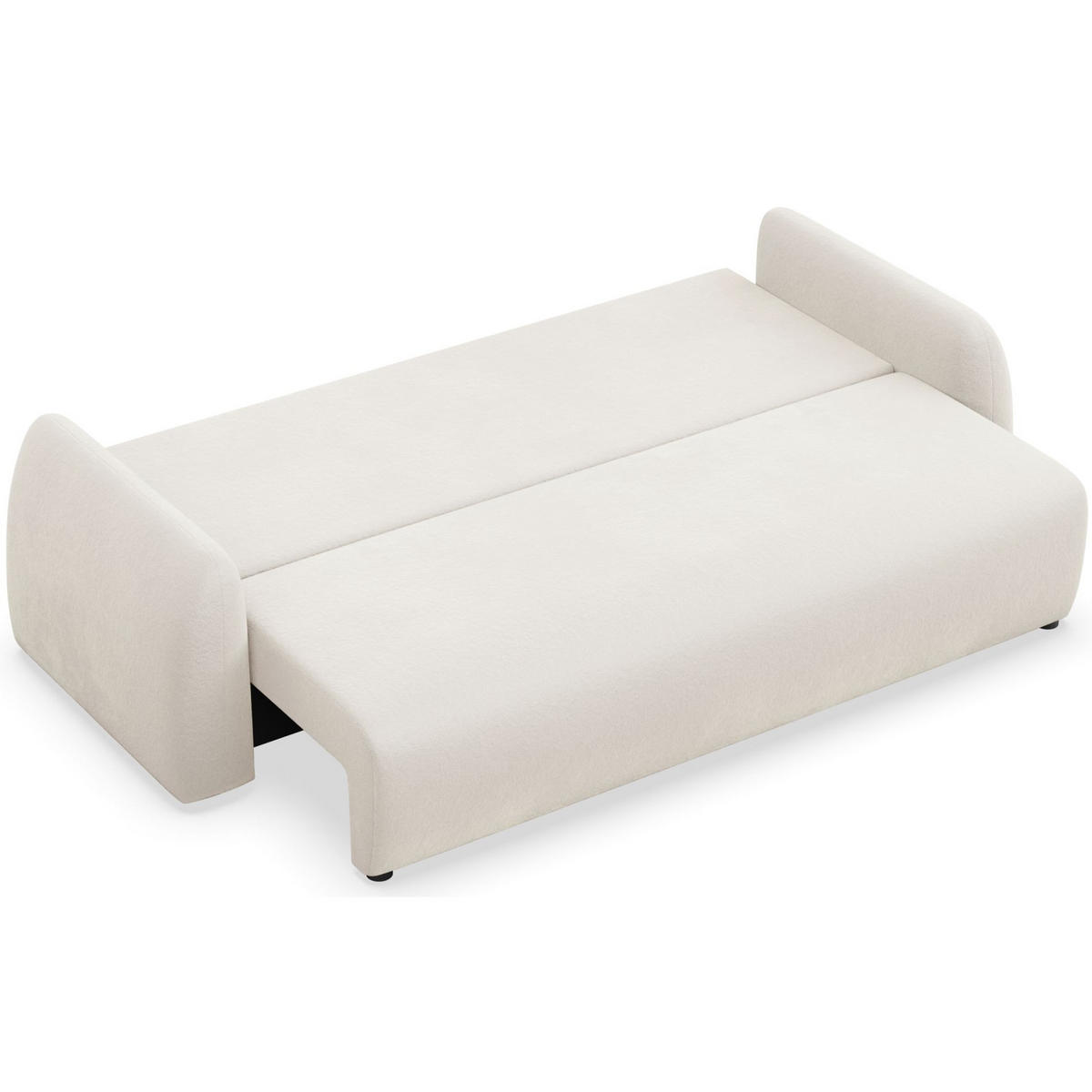3-SITZER SOFA Nubelle Creme Chenille-Bezug - Creme/Schwarz, Kunststoff/Textil (244/85/93cm) - Selsey