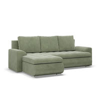 ECKSOFA LINKS MIT SCHLAFFUNKTION FORESTA, Cord - Grün - Grün, Textil (230/159cm) - Mebligo