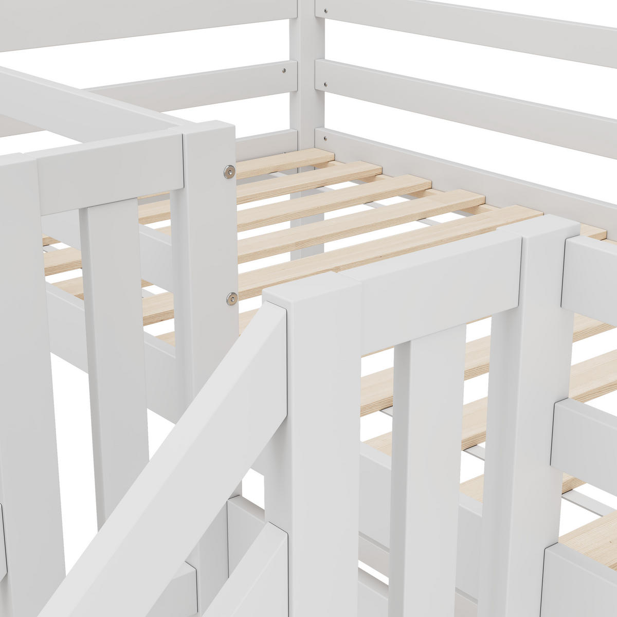 ETAGENBETT 3er Set Weiß - Weiß, Holz (90/200cm) - ComfortXL