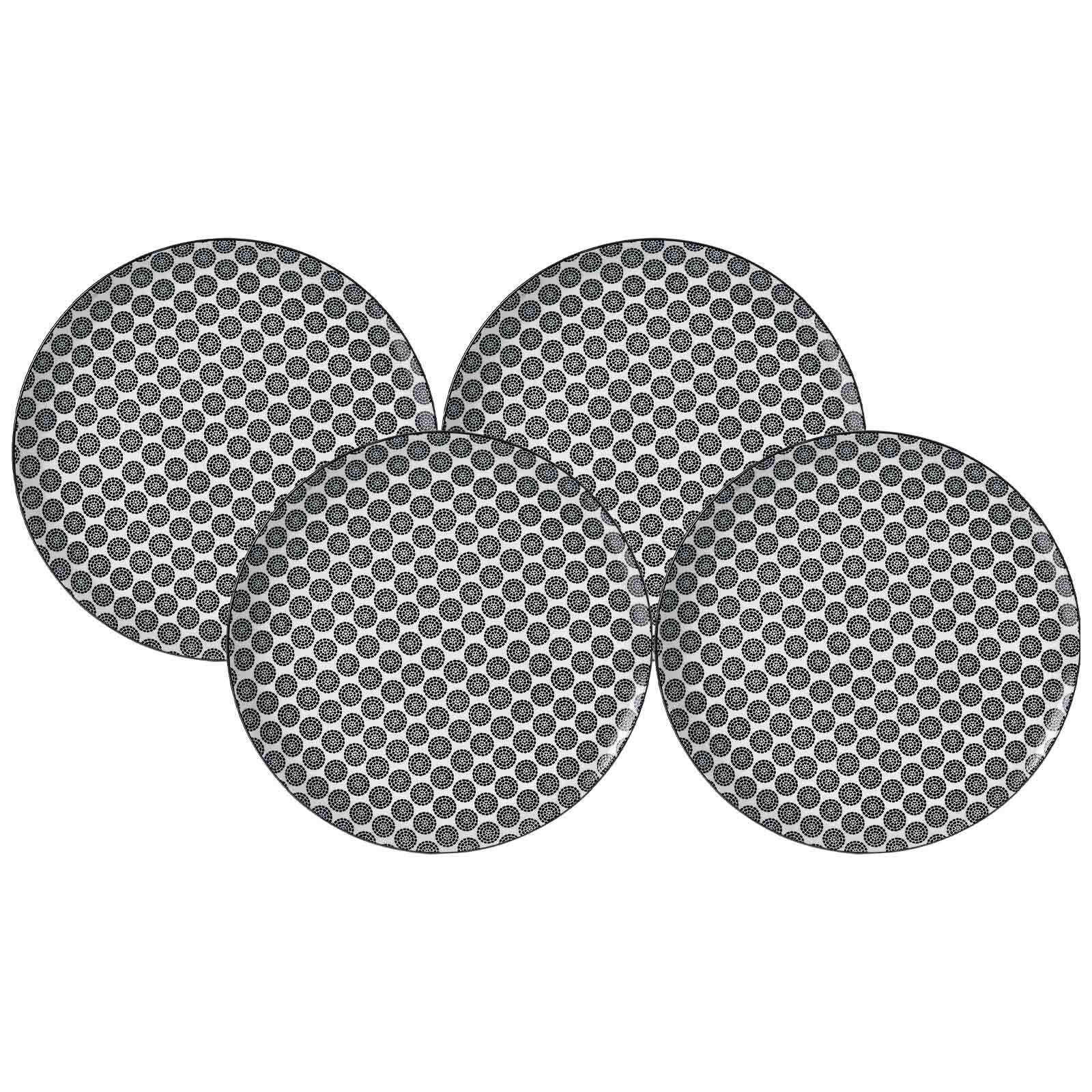 SPEISETELLER Takeo Circles schwarz-weiß ø 26,5 cm 4er Set - Schwarz/Weiß, Keramik (26.5cm) - Ritzenhoff Breker