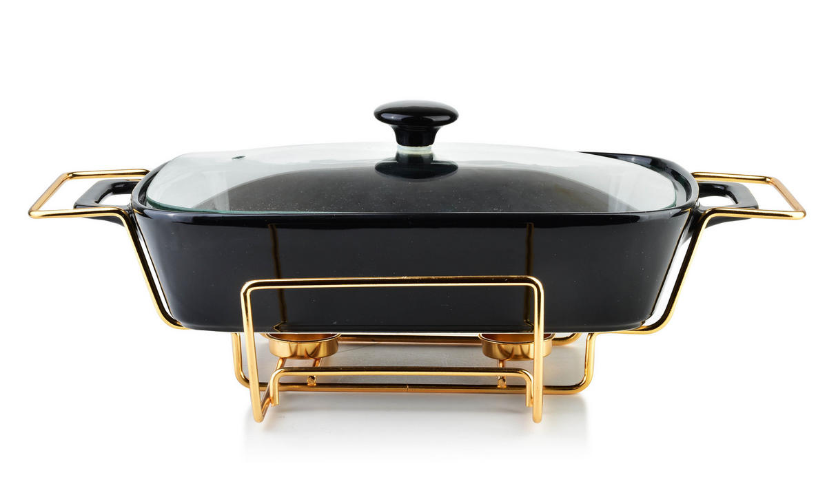 AUFLAUFFORM Modern Kitchen Gold 36/25/25 cm Keramik - Goldfarben, Keramik (25/25/36cm) - Mondex
