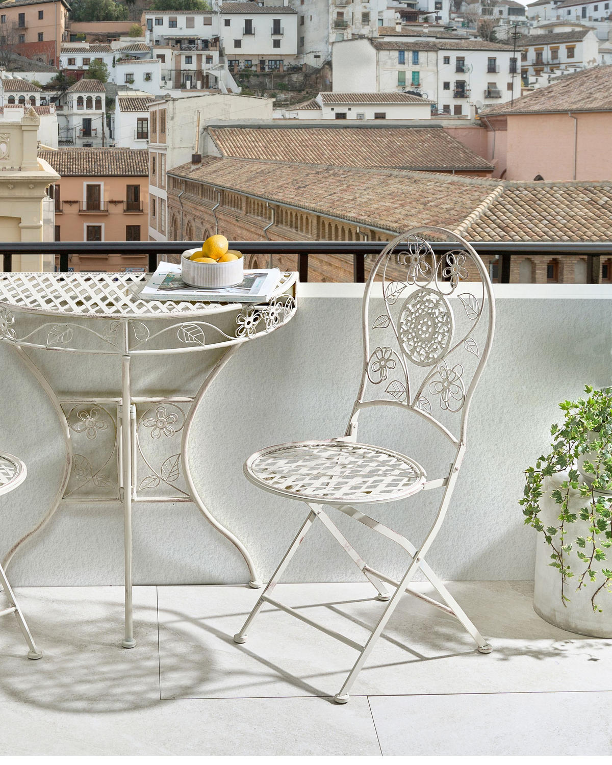 GARTENSTUHL 2er-Set Hellbeige Yaviza - Beige, Metall (40/95/45cm) - Beliani