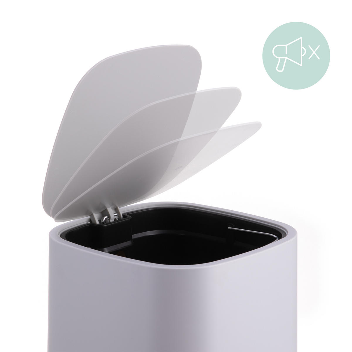 MÜLLEIMER - Grau, Kunststoff (21/27/26cm) - Relaxdays