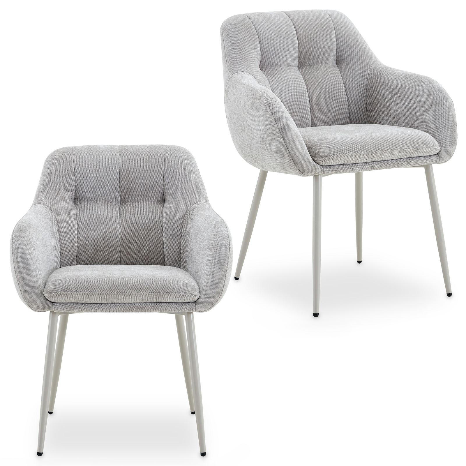 ESSZIMMERSTÜHLE SOMA 2er-Set hellgrau - Hellgrau, Textil (64/83/68cm) - IDIMEX