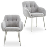 ESSZIMMERSTÜHLE SOMA 2er-Set hellgrau - Hellgrau, Textil (64/83/68cm) - IDIMEX