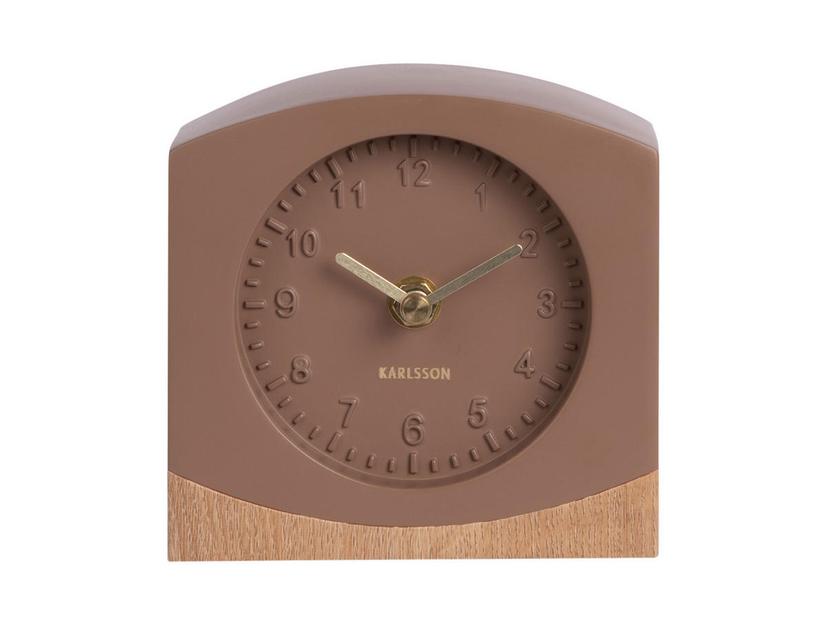 TISCHUHR Paris with Wood - Braun - 12/12,5 cm - Braun, Kunststoff (12/12/12cm) - Karlsson
