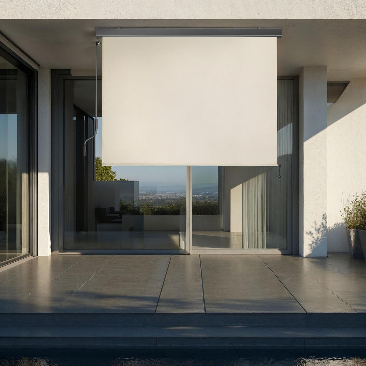 SENKRECHTMARKISE Eloise, inkl. Wandhaltern, beige - Beige, Textil (140/250cm) - tectake