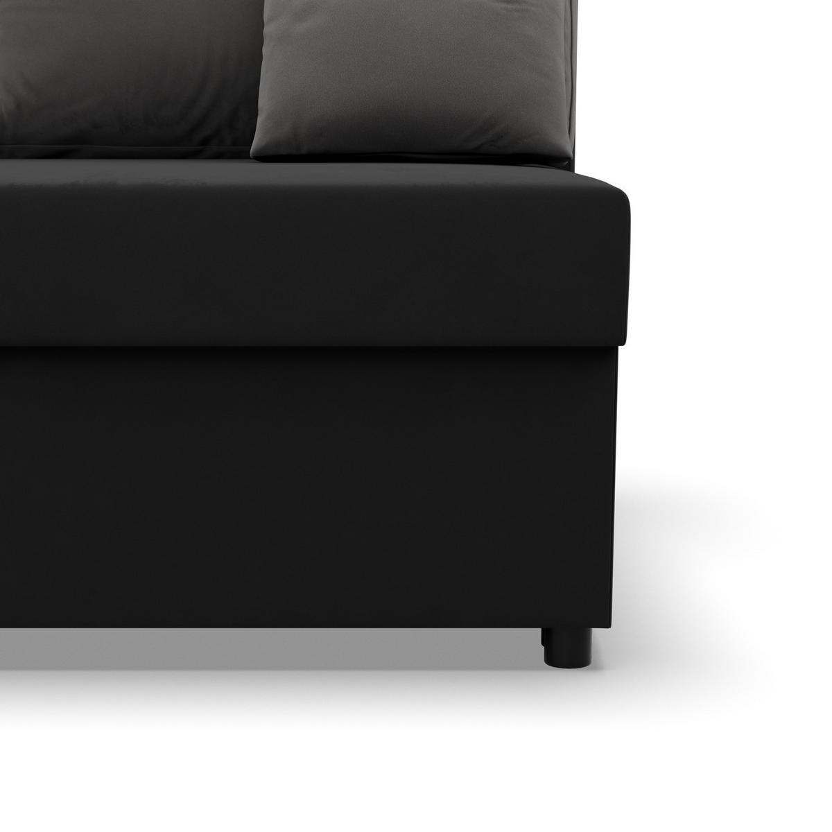 ECKSOFA MIT SCHLAFFUNKTION KEMI Schwarz/Grau - Schwarz/Grau, Textil (135/201cm) - Mebligo