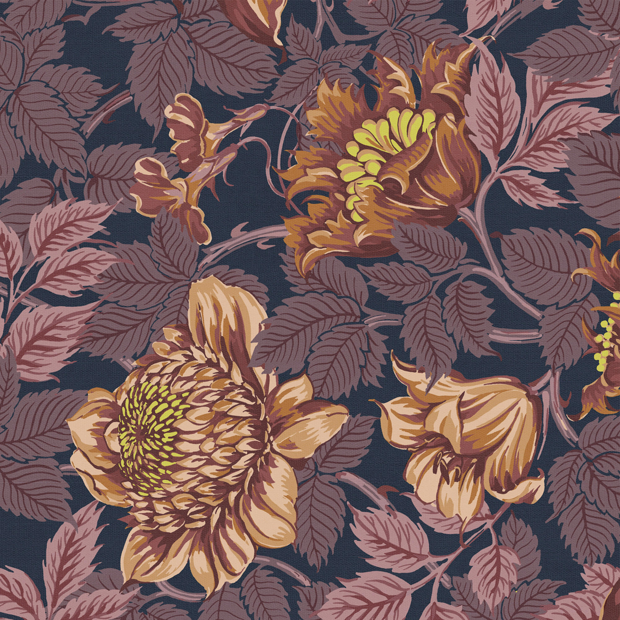 VLIESTAPETE - Blume Burgund - Bordeaux/Rot, Papier/Kunststoff (52/1000cm) - Sublime