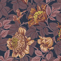 VLIESTAPETE - Blume Burgund - Bordeaux/Rot, Papier/Kunststoff (52/1000cm) - Sublime