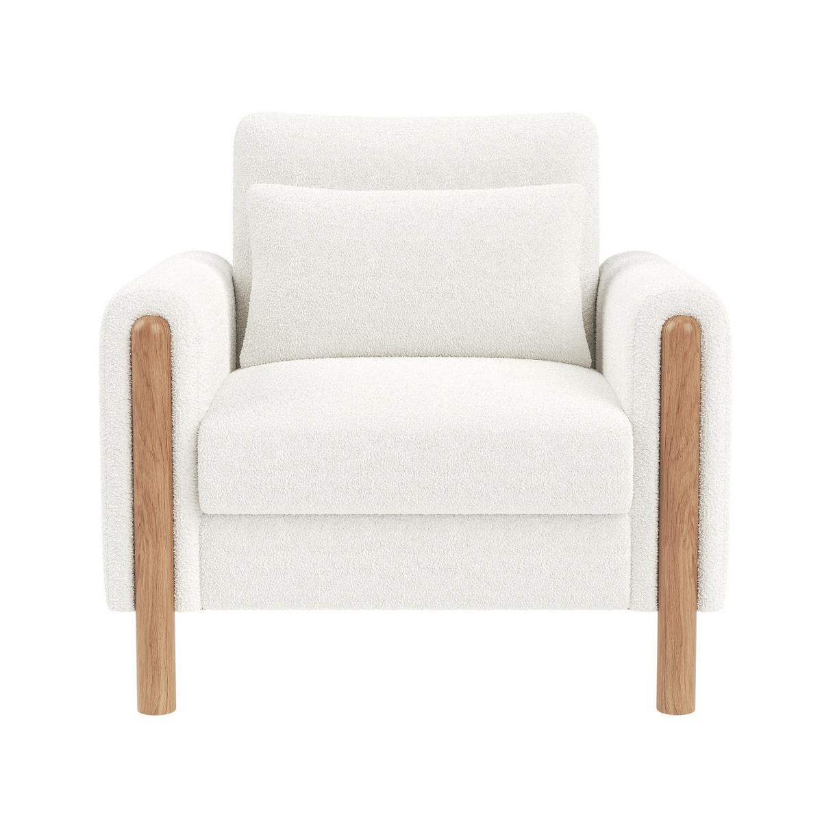LOUNGESESSEL Teddy-Samt mit dickem Sitzkissen 87/83/88,5 cm Weiß - Weiß, Textil (83/88.5/87cm) - Redom