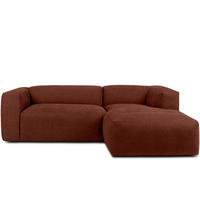 ECKMODULSOFA-RECHTS BUFFO 3/4 Sitzer mit extrem weicher Sitzfläche, Gewebestoff, orange - Dunkelorange, Textil (237/180cm) - KONSIMO®