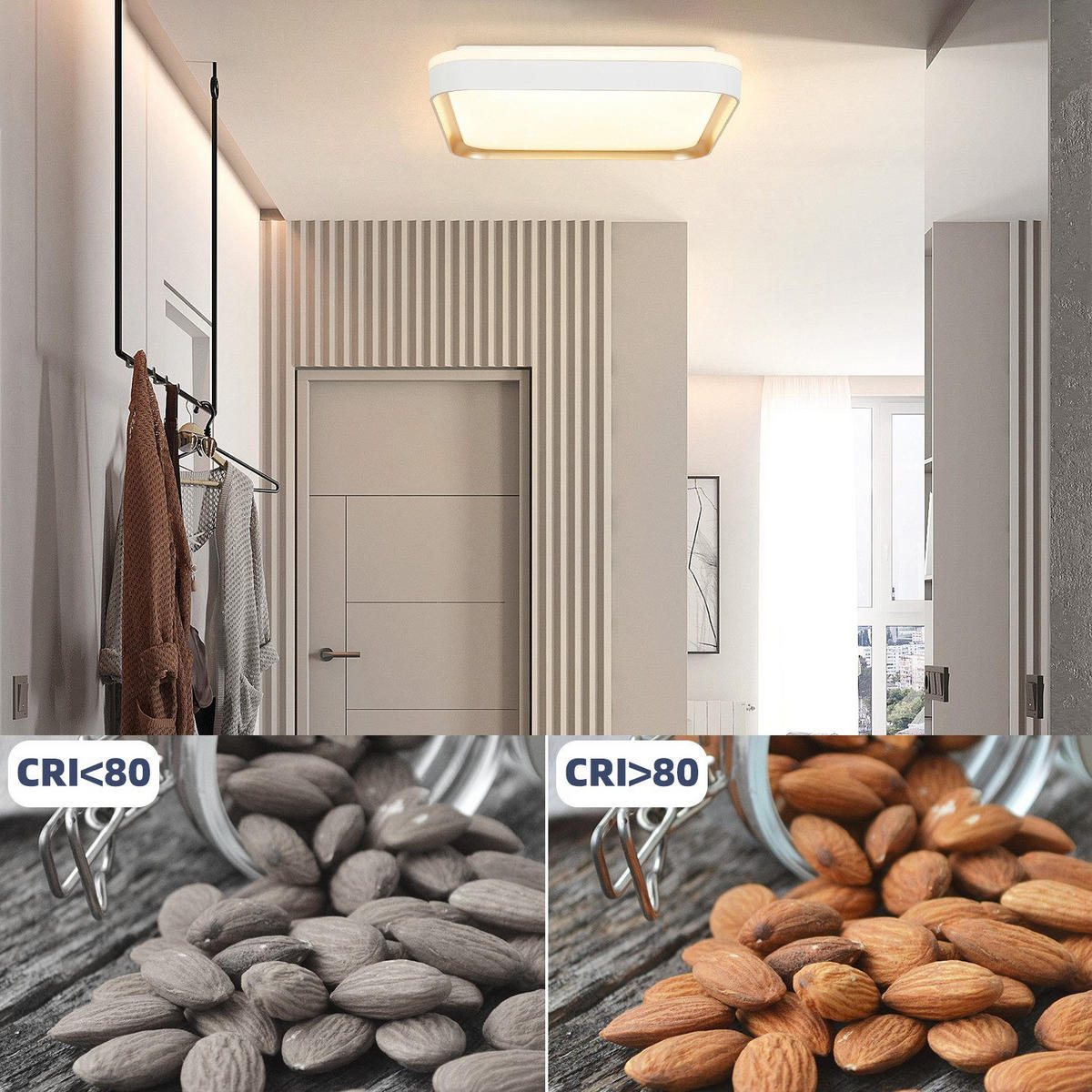 LED-DECKENLEUCHTE Zara 30/30/6 cm - Weiß, Kunststoff (30/30/6cm) - Nettlife