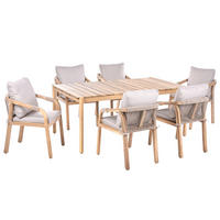 SET MOBILIER DE GRĂDINĂ cu 6 locuri maro deschis lemn de salcâm Manado/Sumba - maro/maro deschis, lemn - Beliani