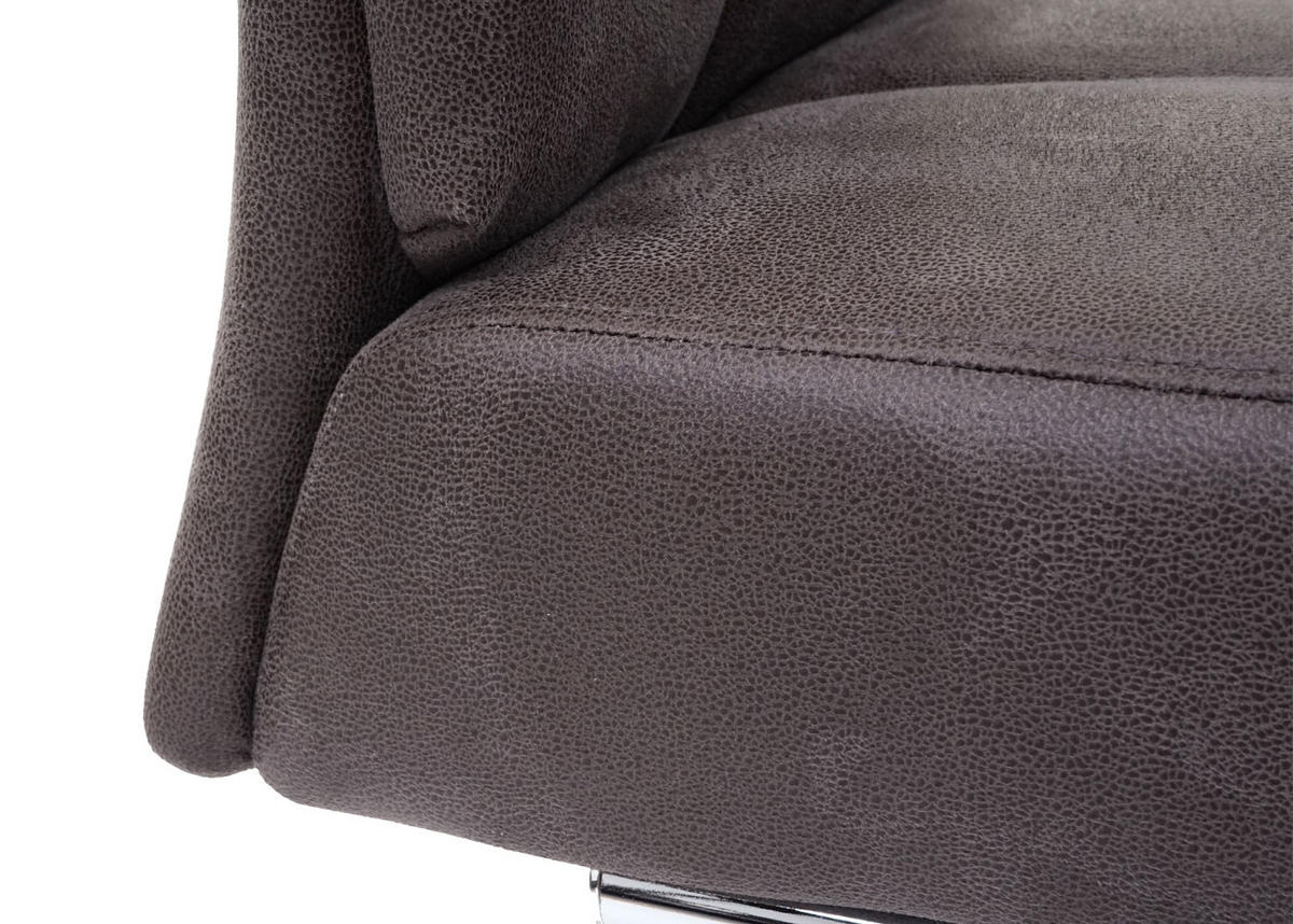 ESSZIMMERSTUHL 2er-Set gepolstert 105x46x60cm Sitzhöhe 53cm Textil Wildleder-Optik Grau - Grau, Textil (46/105/60cm) - CHEFGASTRO