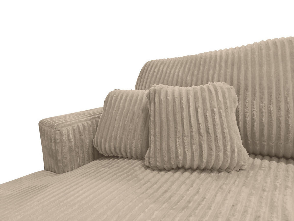 ECKSOFA Luna L links Beige aus Cord - Beige, Textil (271/195cm) - KS Home Concept