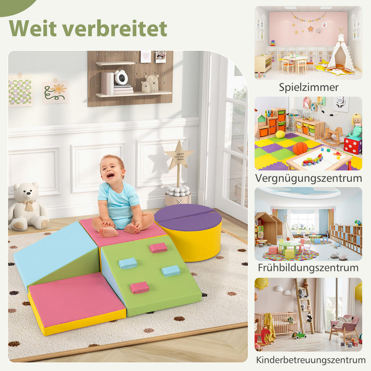 SCHAUMSTOFFBLOCK Farbig (6-teilig) - Multicolor, Kunststoff (40/20/40cm) - COSTWAY