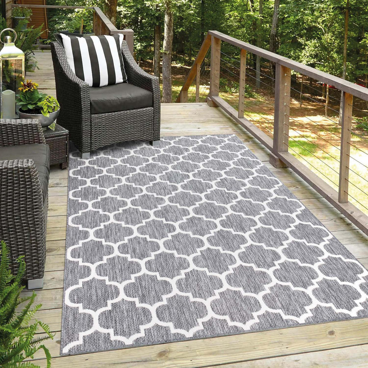 OUTDOOR-TEPPICH Sun 462 Grau 60x110 cm - Grau, Textil (60/110cm) - carpet city
