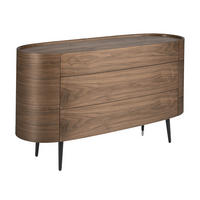 KOMMODE Oval Walnuss Schwarz 135/48/75 cm - Walnussfarben/Schwarz, Holz (135/75/48cm) - ANGEL CERDA