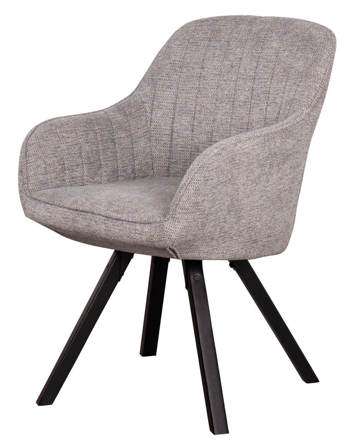 DININGSESSEL Matera - 4er Set - drehbar - hellgrau - Hellgrau/Schwarz, Textil/Metall (59/84/61cm) - bene living
