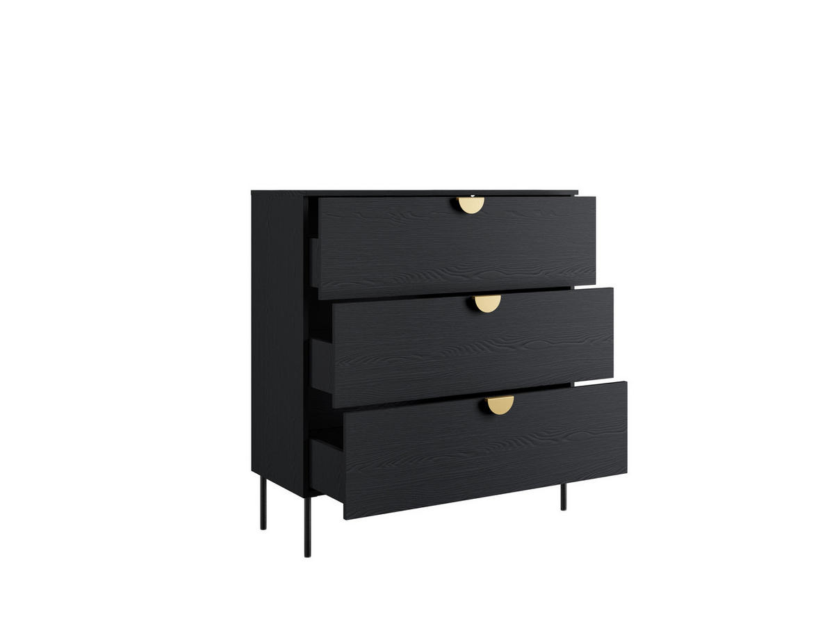 KOMMODE Graphitschwarz 100/107/40 - Graphitfarben, Holzwerkstoff (100/107/40cm) - RAUMHIRSCH FURNITURE