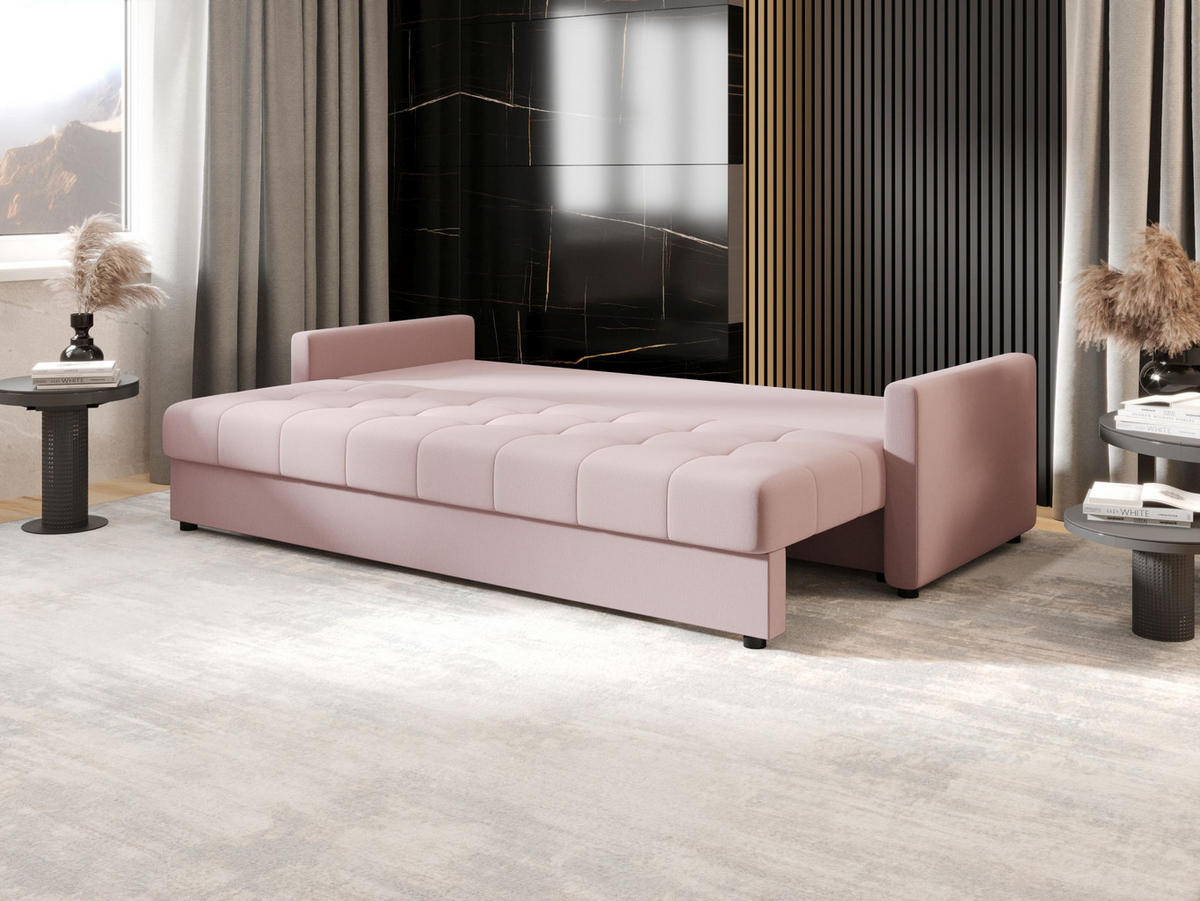 SOFA MOS mit Schlaffunktion COSMIC 14 mit Stauraum - Pink, Textil (84/72/220cm) - Bedante