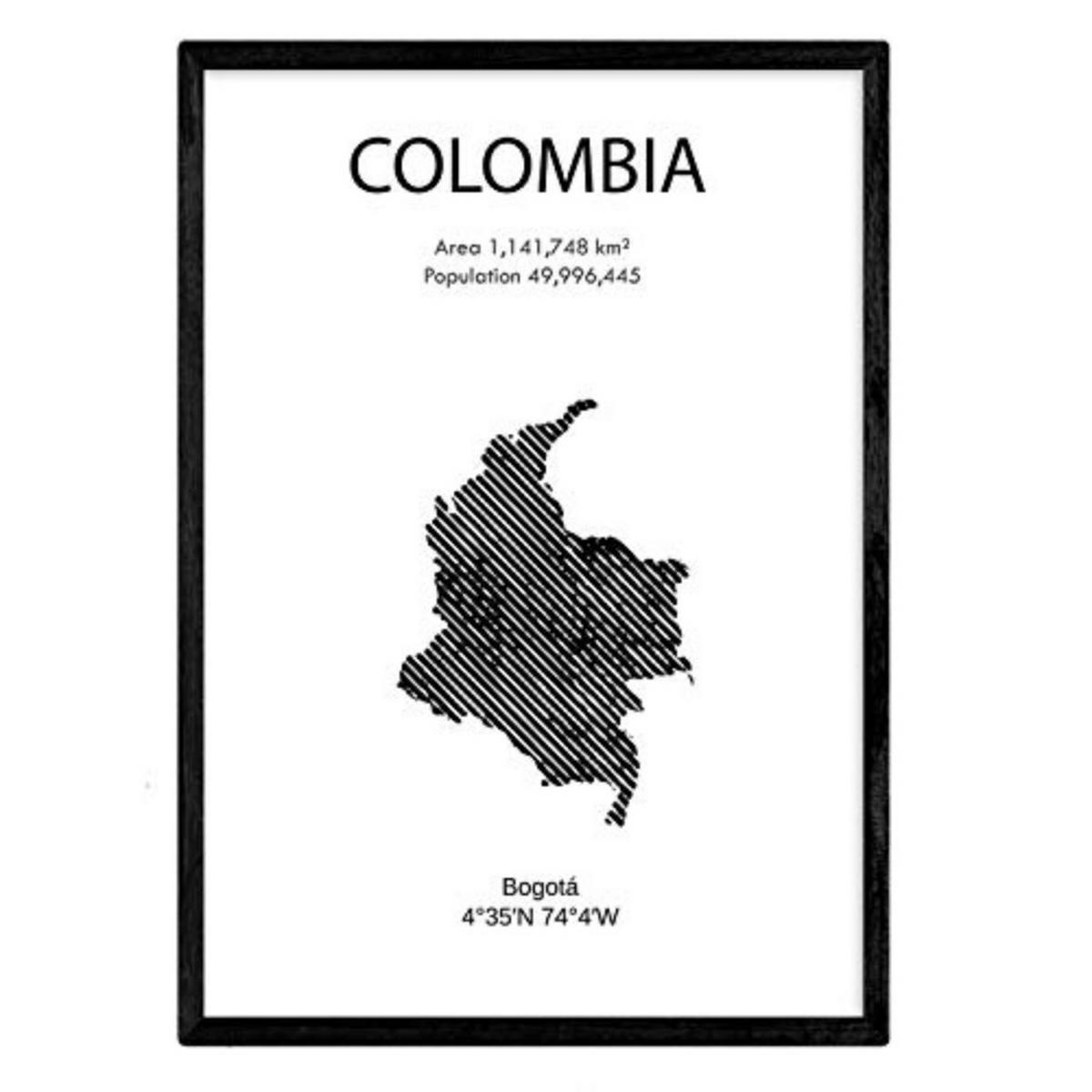 POSTER Länder & Kontinente Kolumbien A3 Rahmenlos - Klar, Papier (29.7/5/42cm) - Nacnic