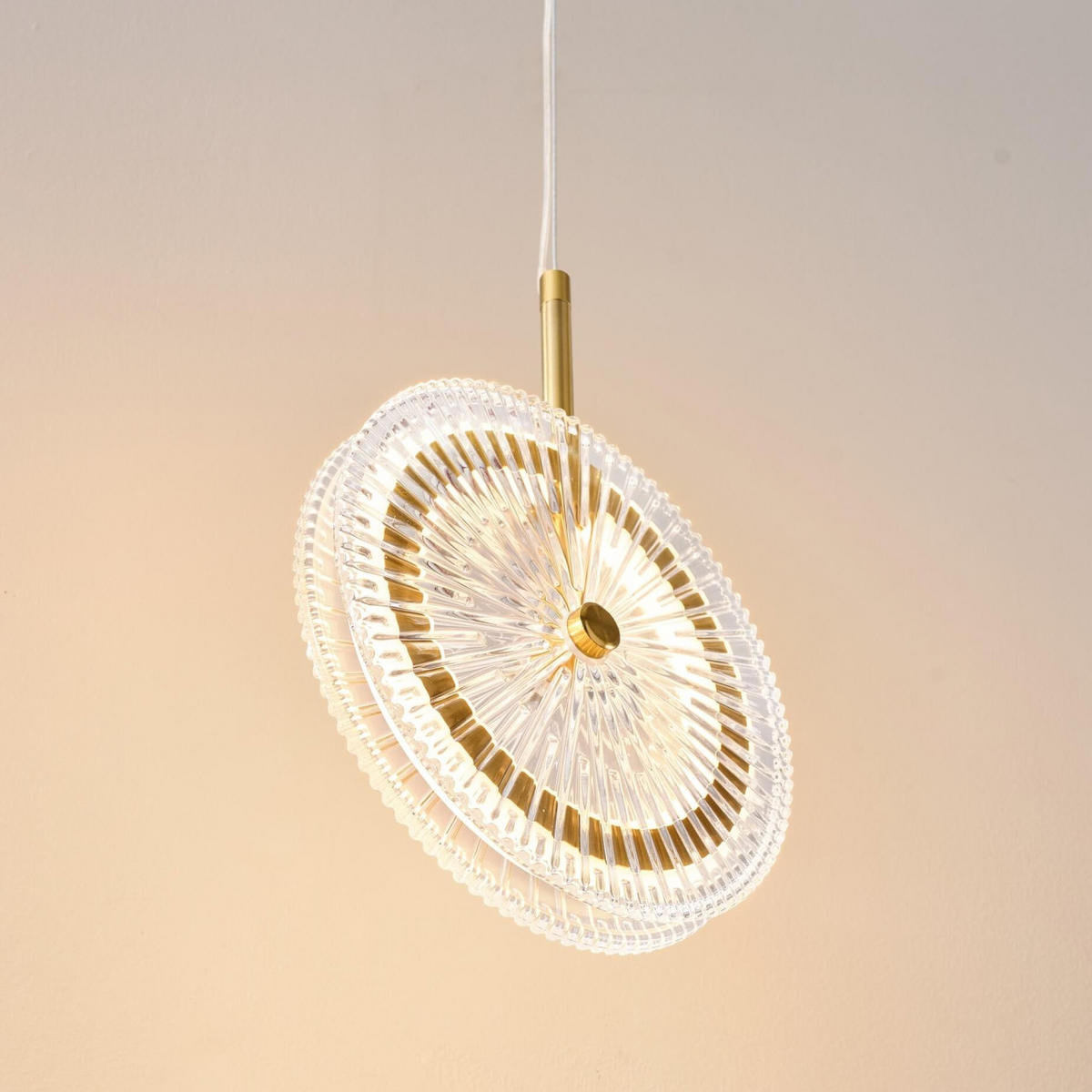 HÄNGELEUCHTE Alma, Transparent und Messing, 27cm - Goldfarben, Glas (160/20/27cm) - KOSILUM