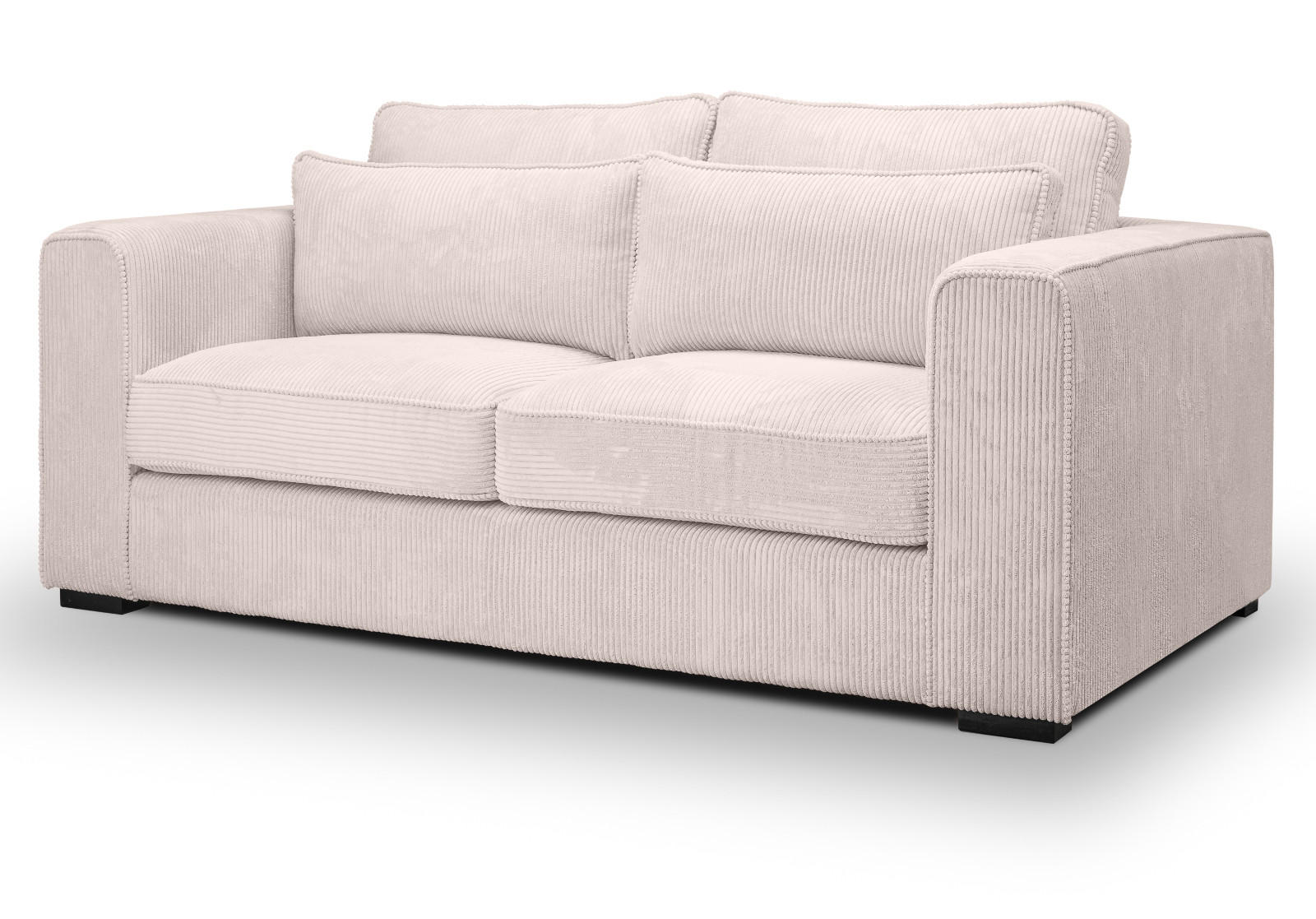 SOFA grau-beige Cord 2,5-Sitzer 200 cm, Couch mit Wellenfederung - Beige/Schwarz, Holzwerkstoff/Kunststoff (200/92/112cm) - Inn.Furn