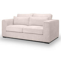 SOFA grau-beige Cord 2,5-Sitzer 200 cm, Couch mit Wellenfederung - Beige/Schwarz, Holzwerkstoff/Kunststoff (200/92/112cm) - Inn.Furn