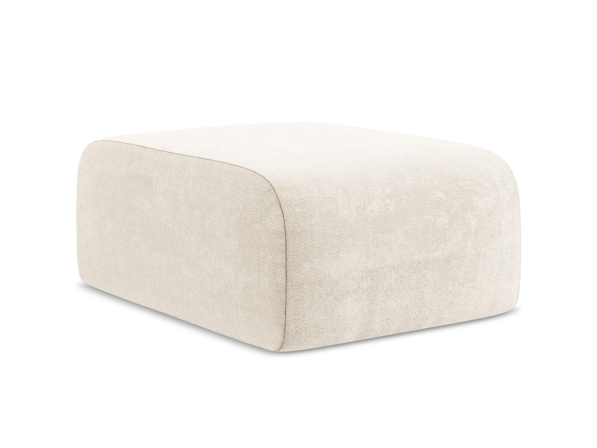 POUF Chenille Stoff Beige - Creme/Schwarz, Holzwerkstoff/Kunststoff (72/42/94cm) - Makamii