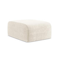 POUF Chenille Stoff Beige - Creme/Schwarz, Holzwerkstoff/Kunststoff (72/42/94cm) - Makamii