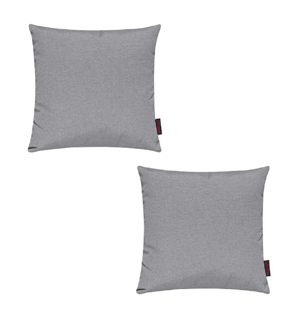 KISSENHÜLLE 2er Set Fino uni 50/50 cm - Grau, Textil (50/50cm) - Magma Heimtexx