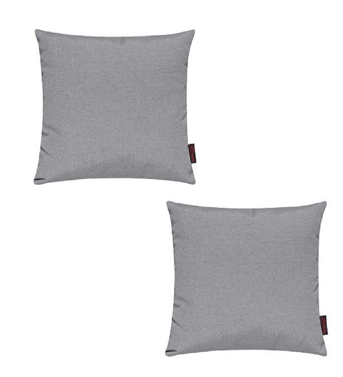 KISSENHÜLLE 2er Set Fino uni 50/50 cm - Grau, Textil (50/50cm) - Magma Heimtexx