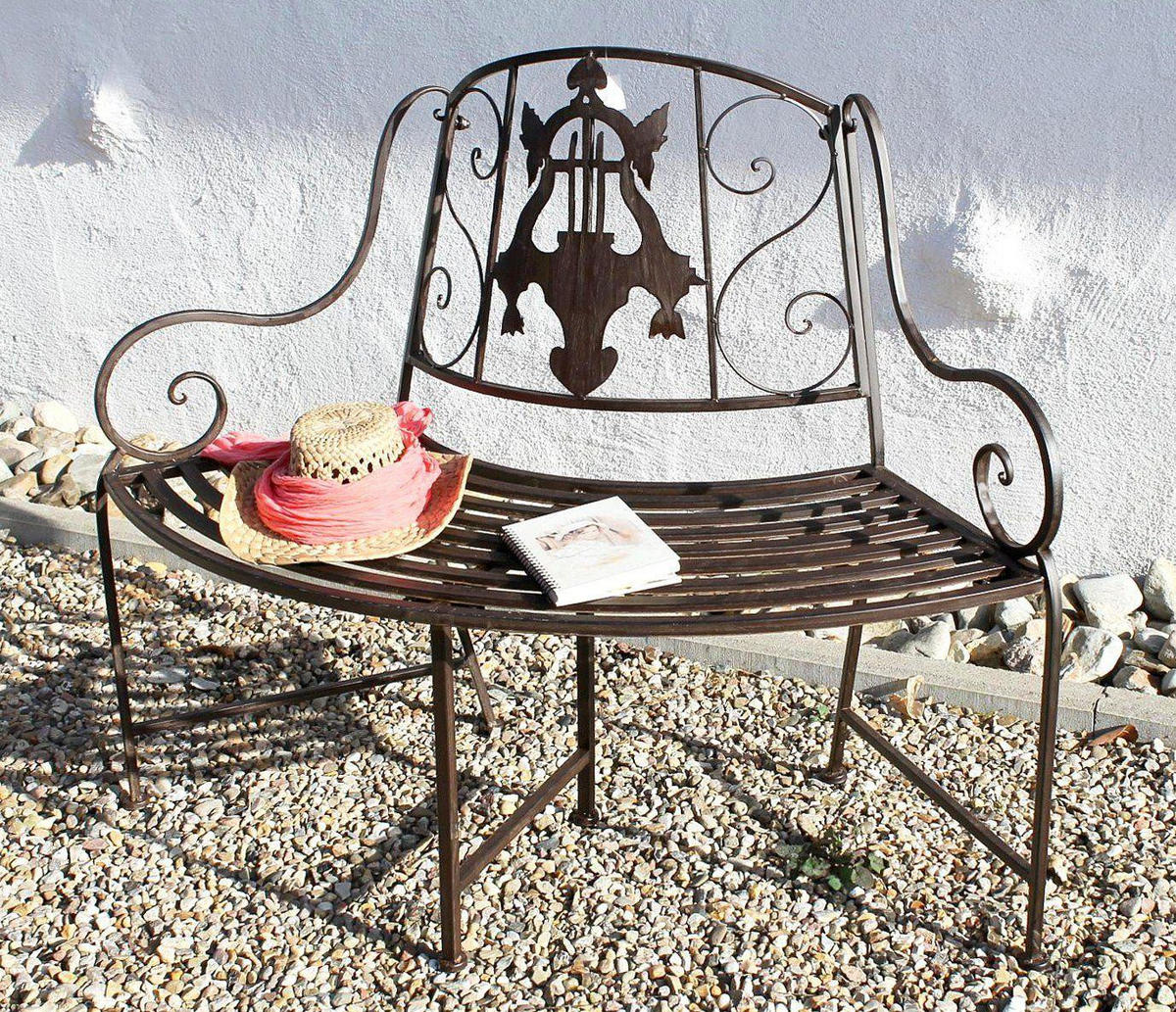 GARTENBANK aus Metall 2-Sitzer 116 cm - Braun, Metall (116/95/40cm) - DanDiBo