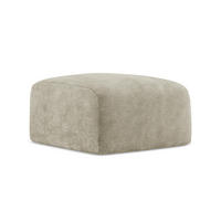 POUF Chenille Stoff Beige - Beige/Schwarz, Holzwerkstoff/Kunststoff (65/40/65cm) - Makamii