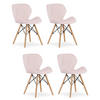 STUHL AMATRICE 4-er Set, Rosa, mit Samtstoff gepolstert - Rosa, Holz/Textil (48/74/53cm) - Komodee