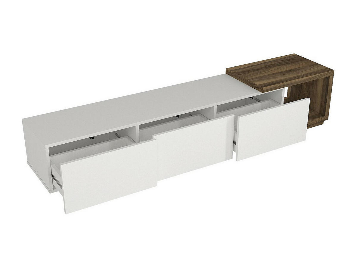 TV-BOARD - 200cm x 40cm - Holzspan - naturfarben hell, weiß - DUKIAN - Naturfarben, Holz (200/40/40cm) - Vente-Unique