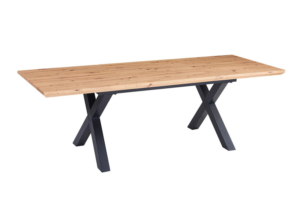 ESSTISCH BIRD X - Eichefarben/Beige, Holz/Metall (90/180/77cm) - SAM
