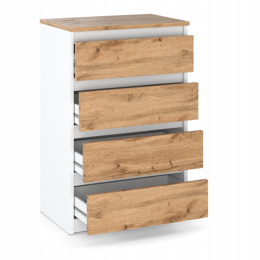 KOMMODE - weiß/Eiche Wotan - Eiche Wotan/Weiß, Holz (60/92.5/33.5cm) - Stiv Meble