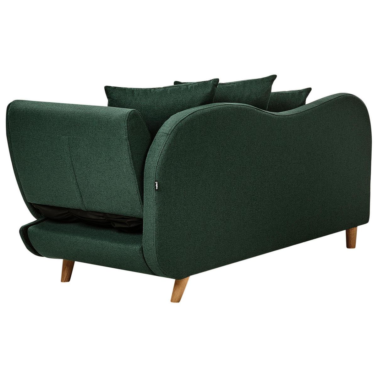 CHAISELONGUE-RECHTSSEITIGE Grün Meri - Braun/Grün, Textil (155/76/69cm) - Beliani