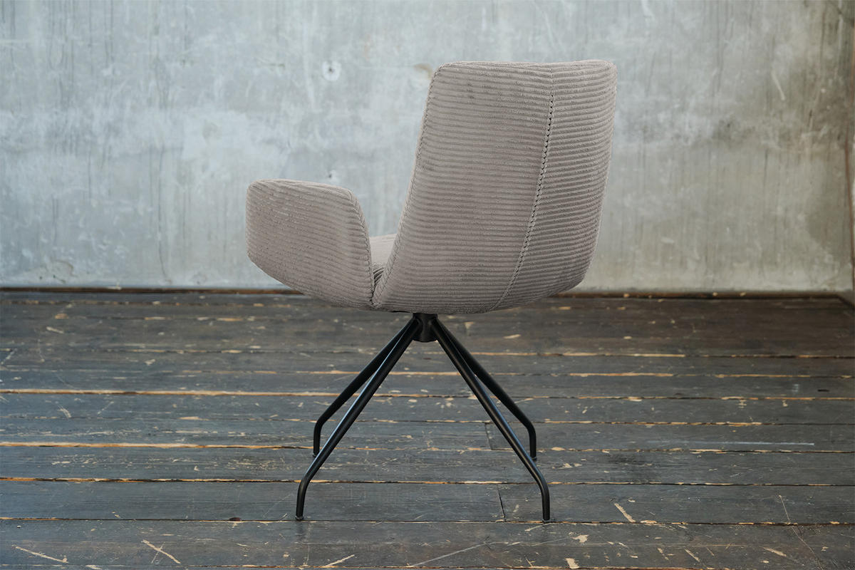 DREHSTUHL NEW CHARME Steingrau Cord - Grau, Textil (59/87/66cm) - KAWOLA