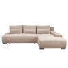 ECKSOFA Bloom mit Bettkasten und Schlaffunktion L-Form - Beige, Textil (267/185cm)