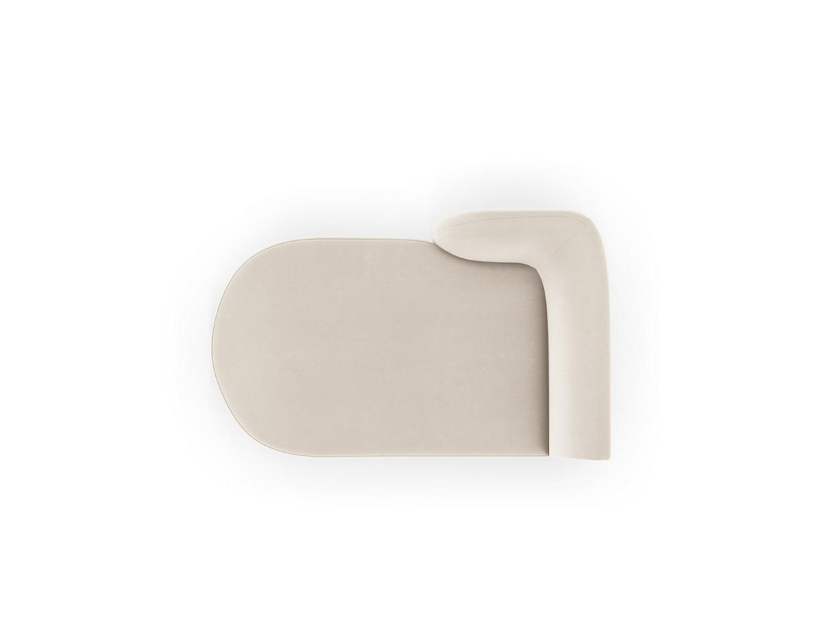 CHAISELONGUE links Miley aus Samt leichtes beige - Beige, Textil (90/70/156cm) - Micadoni
