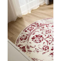VINTAGE-TEPPICH Suki ø 160 cm rund - Rot/Creme, Kunststoff (160/160cm) - benuta