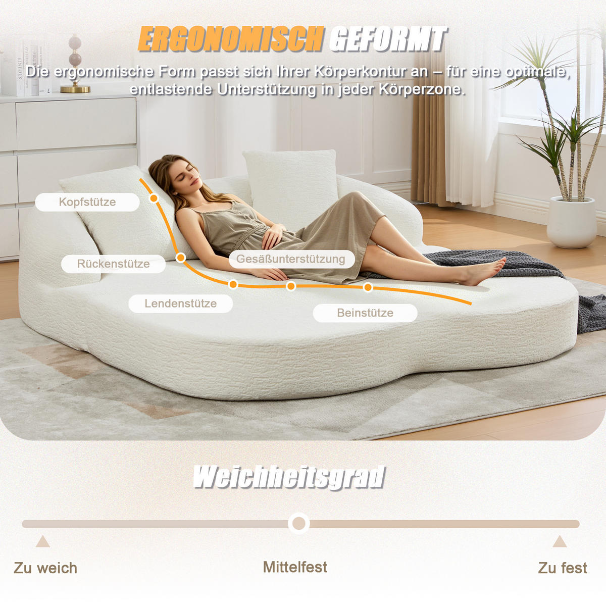 SCHLAFSOFA, 2 Sitzer aus Chenille, Klappsofa Bodensofa mit Schlaffunktion, Beige - Beige, Textil (157/44/153cm) - LVHOM